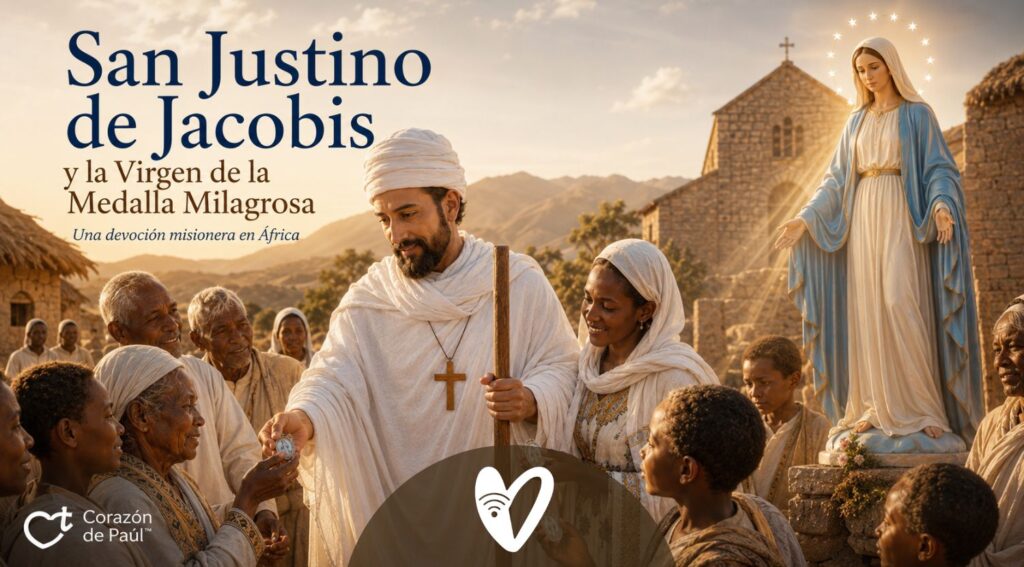 San Justino de Jacobis y la Virgen de la Medalla Milagrosa