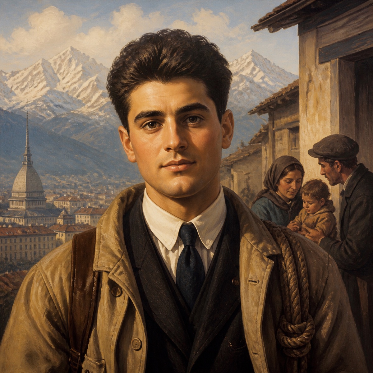 Ilustración devocional de San Pedro Jorge Frassati