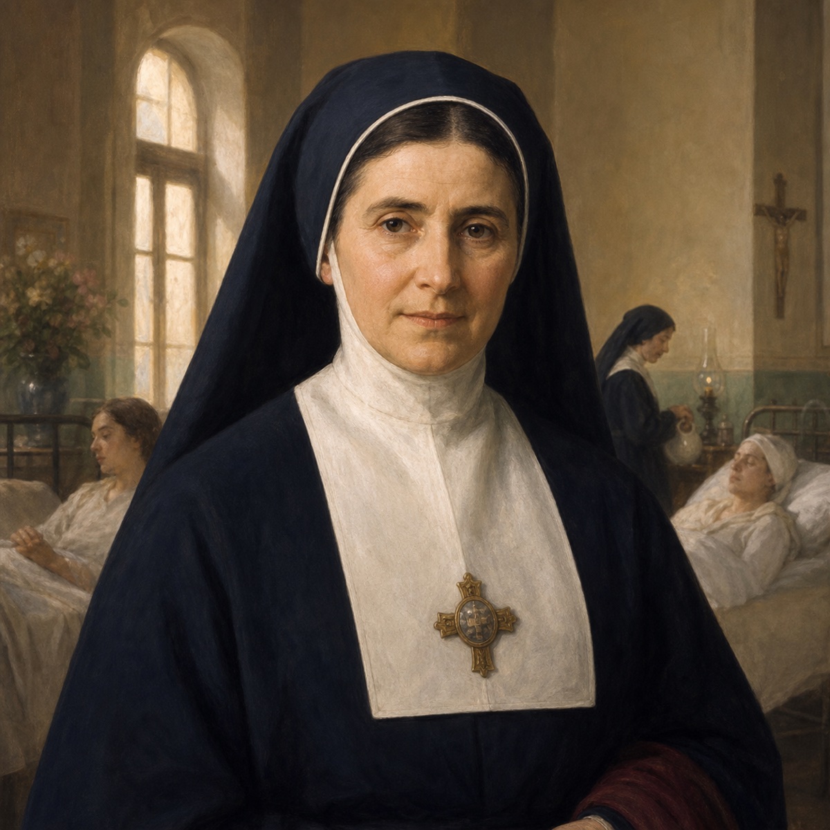 Ilustración devocional de Santa Agustina Pietrantoni