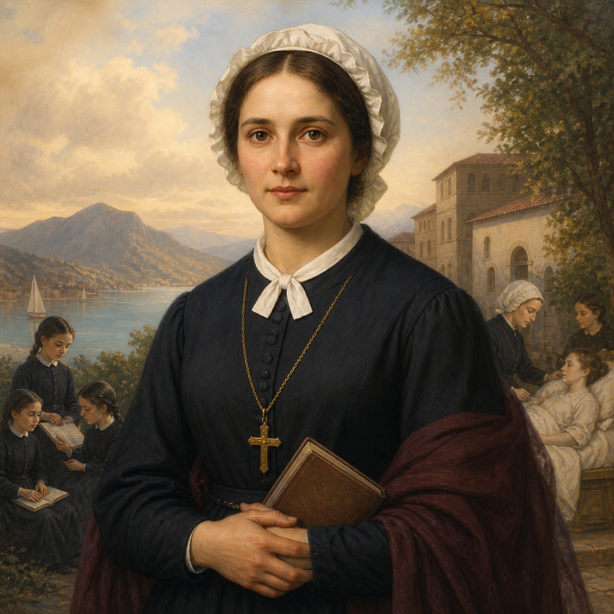 Ilustración devocional de Santa Bartolomea Capitanio
