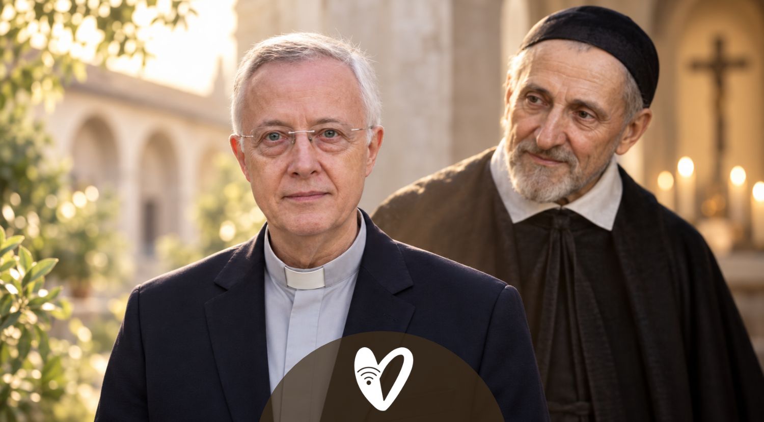 P. Tomaž Mavrič, CM, Superior general, junto a san Vicente de Paúl